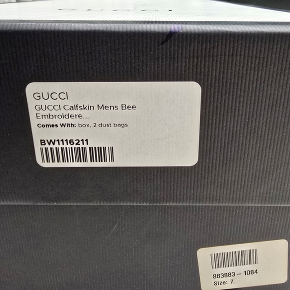 Gucci Black Leather Loafers with Gold Embroidery - Picture 7 of 7